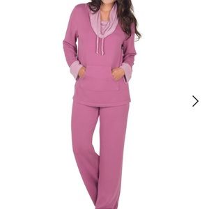Worlds Softest pink cowl neck pajama set